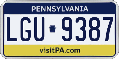 PA license plate LGU9387