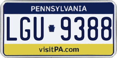 PA license plate LGU9388