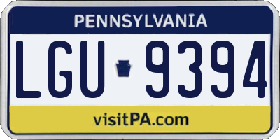 PA license plate LGU9394