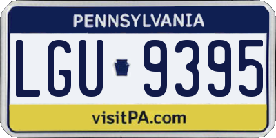 PA license plate LGU9395