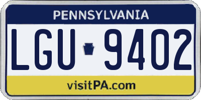 PA license plate LGU9402