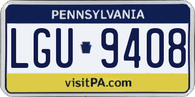 PA license plate LGU9408