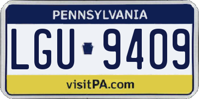 PA license plate LGU9409