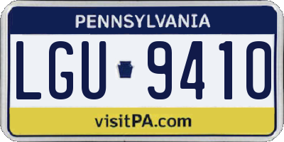 PA license plate LGU9410