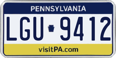 PA license plate LGU9412