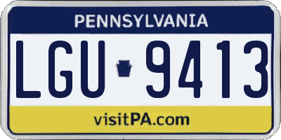 PA license plate LGU9413
