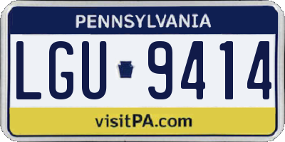 PA license plate LGU9414