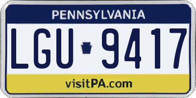 PA license plate LGU9417
