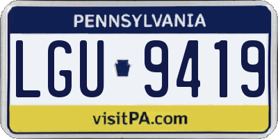 PA license plate LGU9419