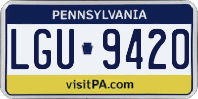 PA license plate LGU9420