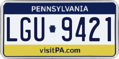 PA license plate LGU9421