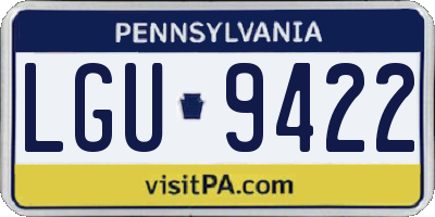 PA license plate LGU9422