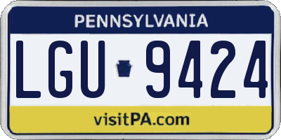 PA license plate LGU9424