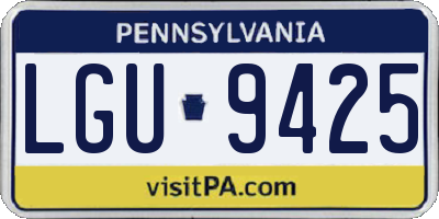 PA license plate LGU9425