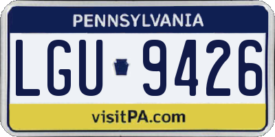 PA license plate LGU9426