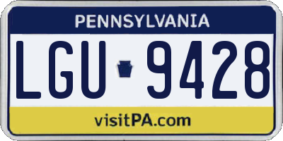 PA license plate LGU9428