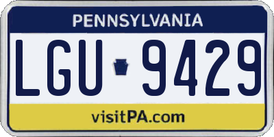 PA license plate LGU9429