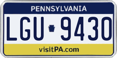 PA license plate LGU9430