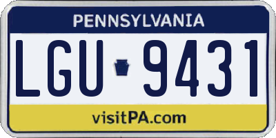 PA license plate LGU9431