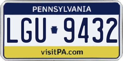 PA license plate LGU9432