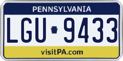 PA license plate LGU9433