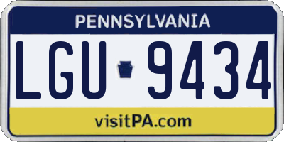 PA license plate LGU9434