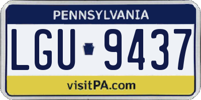PA license plate LGU9437