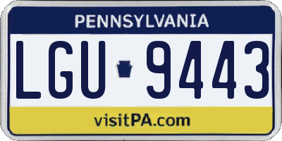 PA license plate LGU9443