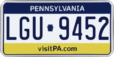 PA license plate LGU9452