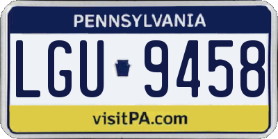 PA license plate LGU9458