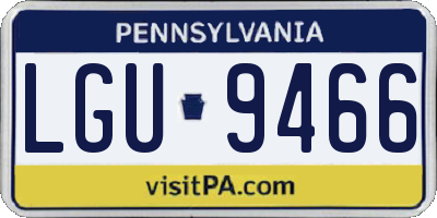 PA license plate LGU9466