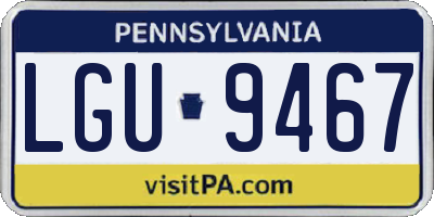 PA license plate LGU9467