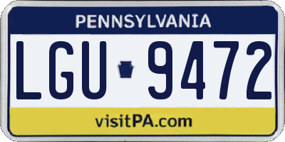 PA license plate LGU9472