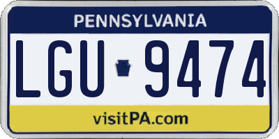 PA license plate LGU9474