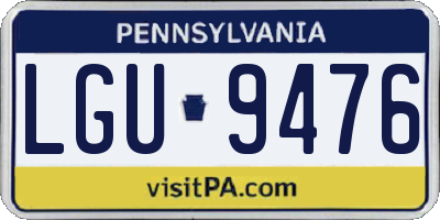 PA license plate LGU9476