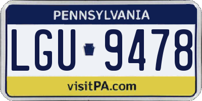 PA license plate LGU9478