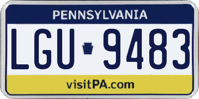 PA license plate LGU9483