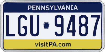 PA license plate LGU9487