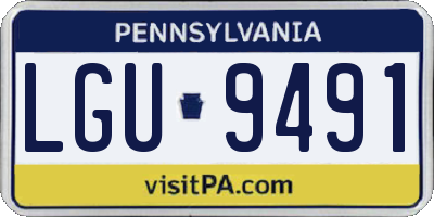 PA license plate LGU9491