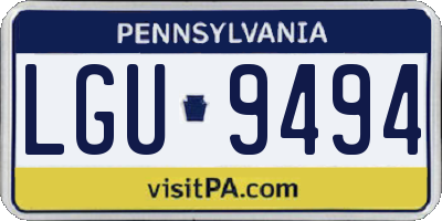 PA license plate LGU9494