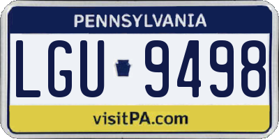 PA license plate LGU9498