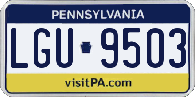 PA license plate LGU9503