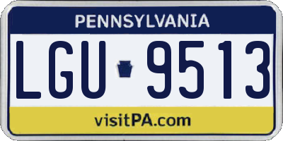 PA license plate LGU9513
