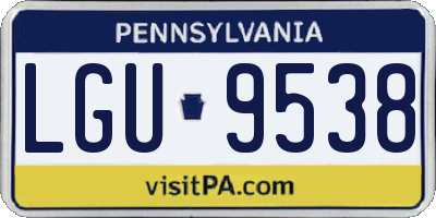 PA license plate LGU9538