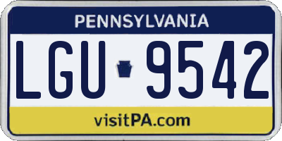 PA license plate LGU9542
