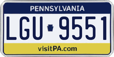 PA license plate LGU9551