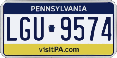 PA license plate LGU9574