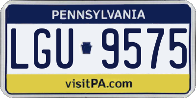 PA license plate LGU9575