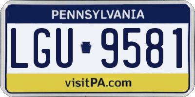 PA license plate LGU9581