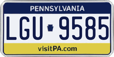 PA license plate LGU9585